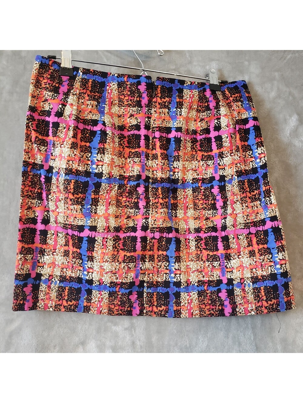 J.CREW Multicolor Plaid Twill Stretch Zip A-Line Mini Skirt Womens Size 4 - Picture 2 of 7